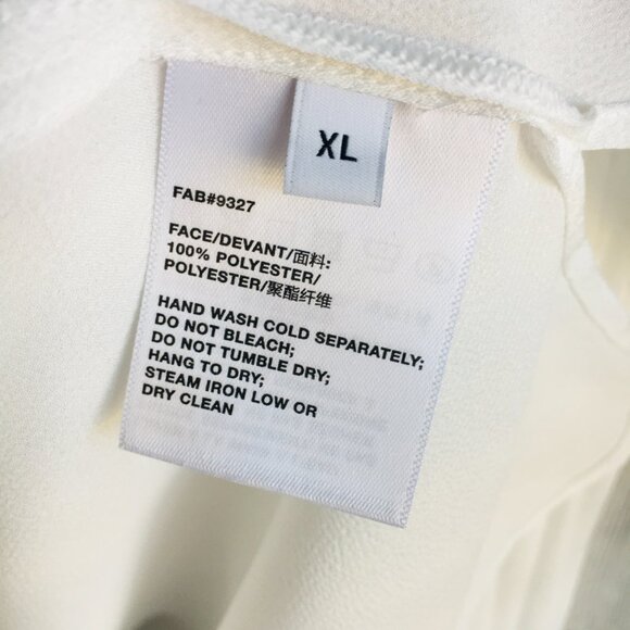 NWT Lafayette 148 Layla Plisse Pleated Sleeve Blouse Off-White Statement XL - Picture 6 of 16